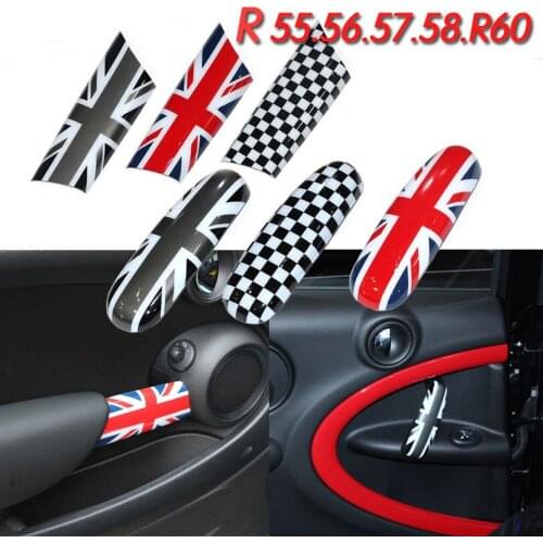2pcs/lot PC Car interior door handle sticker for bmw Mini JCW Mini Cooper R55 R56 R57 R58 R60