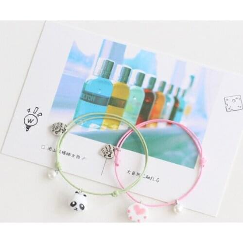 New Arrival Ceramic Bracelet Bangles Japanese Cartoon Animals Handmade Fashion Alloy Bracelet Jewelry Cute Panda Rabbit Cat Fish