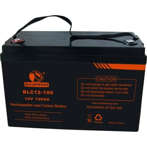 Rechargeable 12V 24V 100ah lead carbon AGM deep cycle solar battery 12v 100a