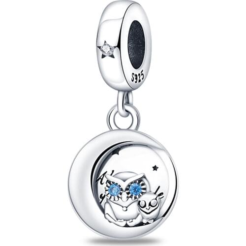 925 Sterling Silver Be With You Owl Pendant Charm Fit Original 3mm Bracelet&Bangle Making Fashion DIY Jewelry For Women