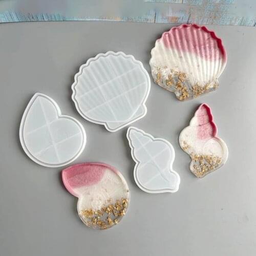Shell Conch Tray Epoxy Resin Mold DIY Crafts Serving Board Plate Silicone Mould