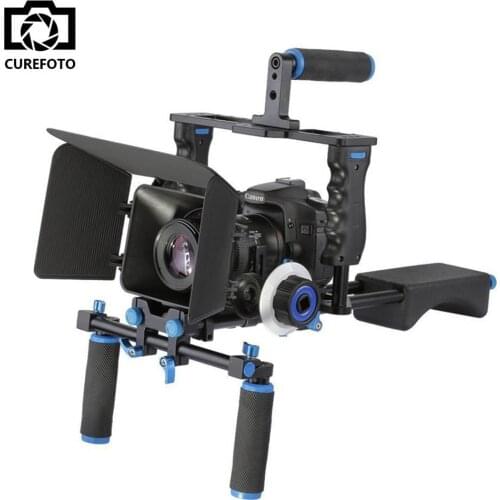 DSLR Rig Video Stabilizer Shoulder Mount Rig+Matte Box+Follow Focus+Dslr Cage for Canon Nikon Sony DSLR Camera Video Camcorder