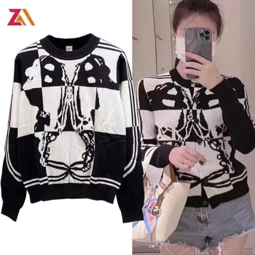 ZALady designer autumn winter women sweaters traf luxury vintage casual long sleeve knitted pullover fashion tops clothes female