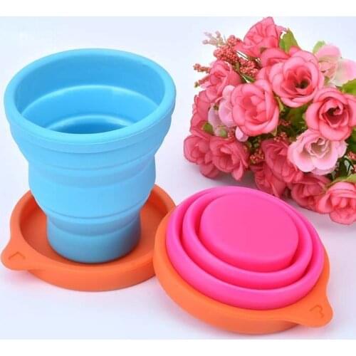 Telescopic Portable Silicone Folding Bottle With Dstproof Cover Outdoor Coffee Cups Children Travel Drink Water Bottles 200ml