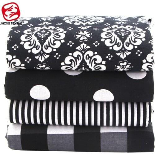 1 Yard Black Cotton Garment Fabric Handmade Diy Patchwork Material Doll Clothes Sewing Items