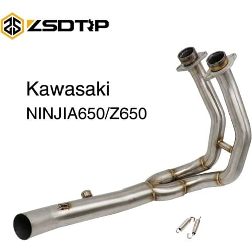 ZSDTRP For Kawasaki Ninja 650 Z650 2017 Motorcycle Exhaust Escape Modified Muffler Front Middle Connection Link Pipe