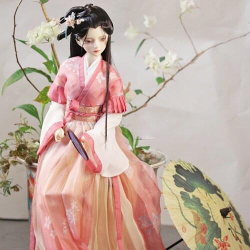 1/4 1/3 Scale BJD Clothes Accessories Chinese Ancient Costume Hanfu Fairy Dress For BJD/SD MSD SD13 EID Big Girl Doll B0313