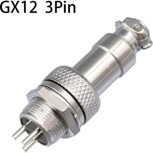 1pcs GX12 3 Pin Male & Female 12mm Wire Panel Connector Aviation Plug L89 GX12 Circular Connector Socket Plug Free Shipping