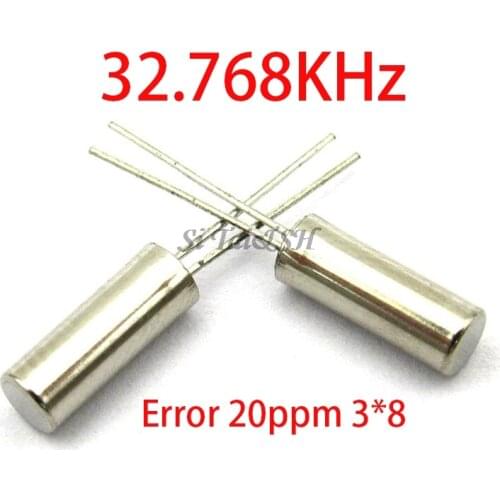 20pcs 32.768KHz Error 20ppm 3*8 32.768K 12.5pF Cylinder quartz resonator
