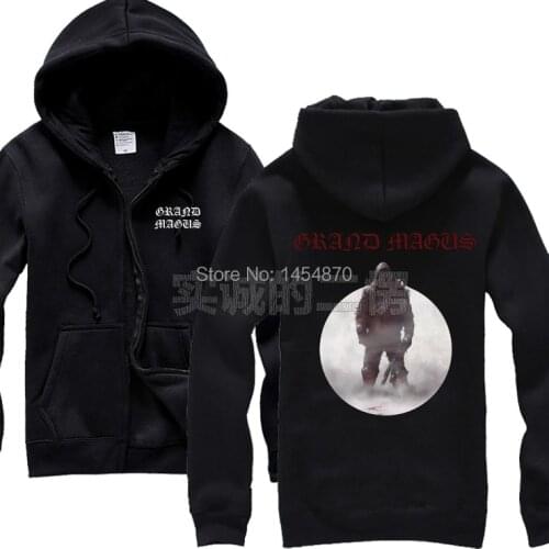 5 designs Harajuku GrandMagus sudadera Rock zipper Sweatshirt Hoodies winter jacket spaceman moonfall dark Illustration wolf
