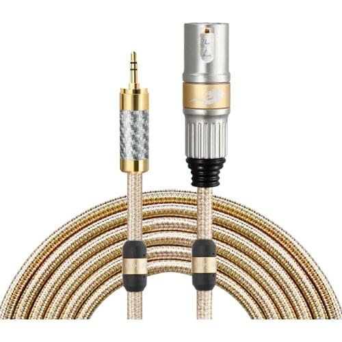 Hifi Audiophile Audio Cable 3.5mm Mini Jack to XLR 3 Pin Regular for Mobile Soundbox Silver-plated Conductor 1M 2M 3M 5M 10M