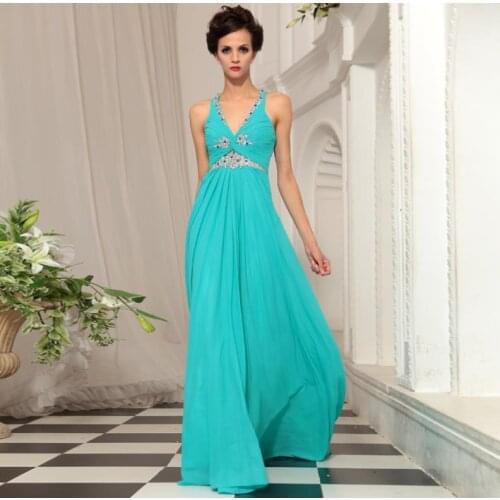 Sparkly dress V-neck blue elegant long design costume female rhinestones special crystal bridesmaid Bespoke Occasion Dresses