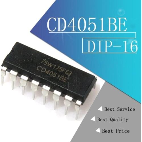 10PCS CD4051BE DIP16 CD4051 DIP 4051BE DIP-16 new and original IC