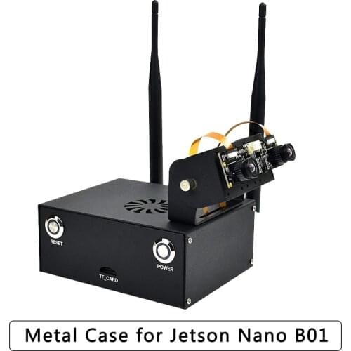 Nvidia Jetson Nano Metal Case Camera Holder Cooling Fan Reset Power Button Optional Antenna | Camera for Jetson Nano BO1