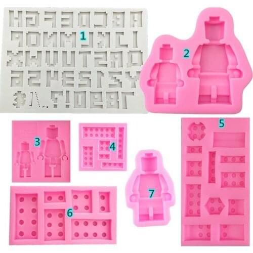 Diy Robot Decorating Tools Decoration Lego Chocolates Model Baking Silicone Kitchen Dessert Decorators Cake Sugar Mold Silikone