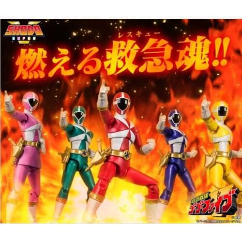5pcs/set Original SHODO Rescue Rangers GoGoFive action figure toy