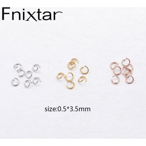 Fnixtar PVD Gold Rose Gold Color Stainless Steel Open Jump Rings 0.5x3.5mm Split Ring Connectors Fit Bar Necklace DIY1000pcs/lot