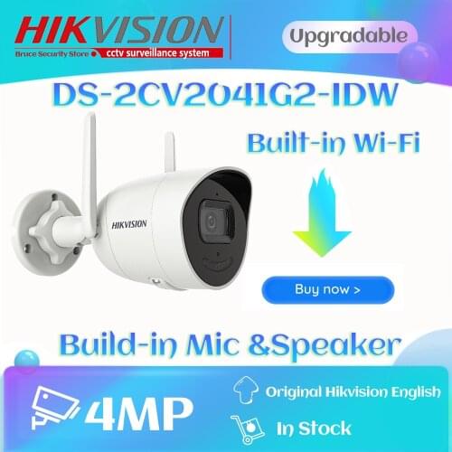 Hikvision DS-2CV2041G2-IDW 4MP Wireless Bullet IP Camera Two-way Audio IR 30m SD Card Slot Waterproof Network Wifi Cam