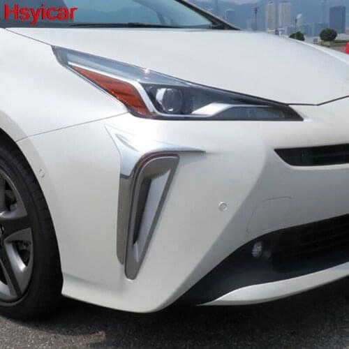 Hsyicar For Toyota Prius XW50 2019 2020 Front Head Fog Light Lamp Foglight Decoration Molding Cover Trim ExteriorAccessories ABS