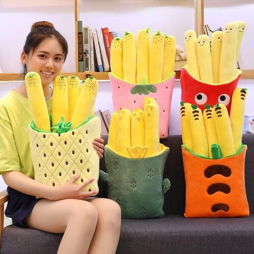 Simulation fruit chip pillow with blanket Plush toy soft doll Stuffed cushion hig quality kawaii Birthday gift for child girl