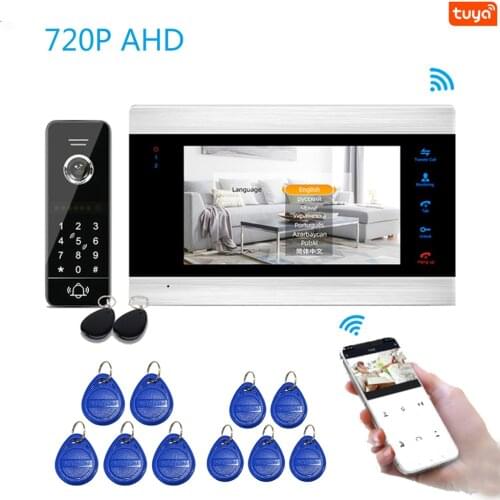 720P AHD Tuya App WiFi IP Video Door Phone Video Intercom Doorbell Code Keypad RFID Card Remote Unlock Motion Detection