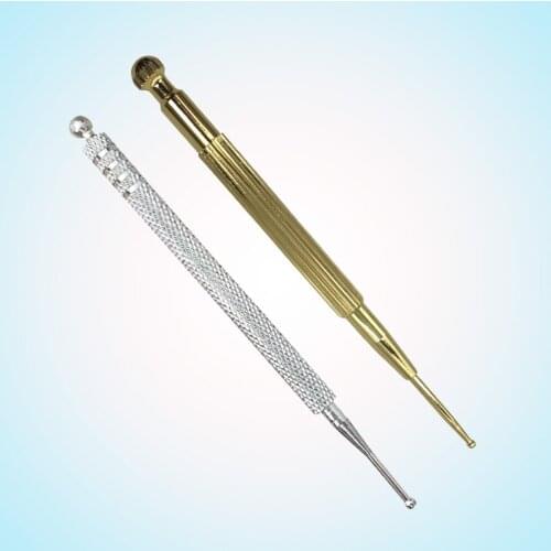 2 PCS/Copper elastic acupoint probe pen, ear probe rod, silver spring free lifting needle, ear stick, massage needle probe pen