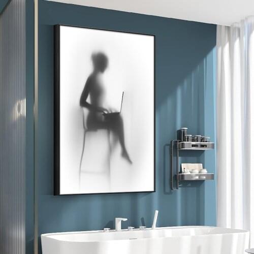 Modern Simple Style Figure Black White Canvas Painting Abstract Body Art Picture Home Decoration Poster Wall Painting Room Decor