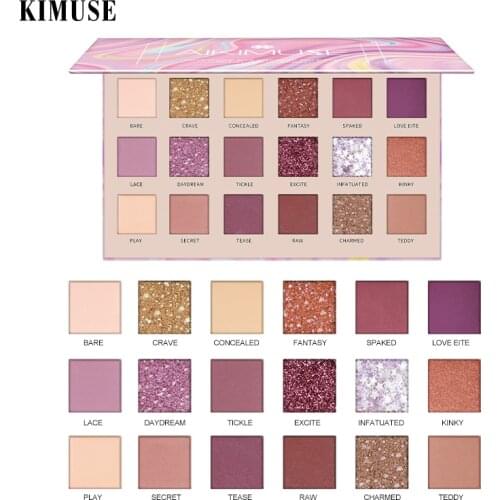 KIMUSE Rose Glitter Nude Eyeshadow Palette 18 Colors Fritillaria Powder Matte Pigment Long Lasting Waterproof Makeup Palette