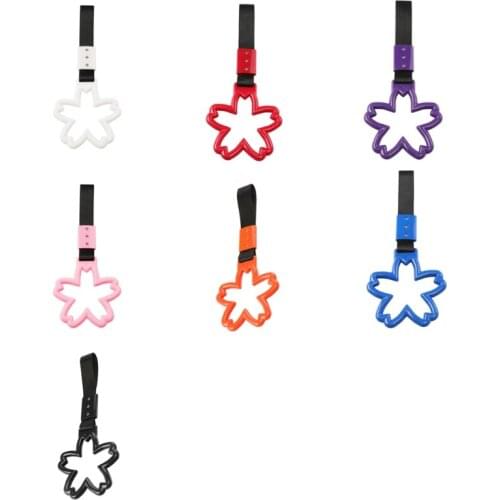 Cute Sakura-Shaped Multicolor Black Silver Ring Subway Train Bus Handle Strap Car Styling Warning Ring Auto Accessories