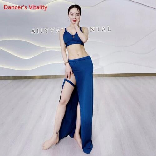 Belly Dance Suit Sling V-Neck Top Split Skirt Profession Practice Clothes High-End Set Adult Temperament Performance Clothing
