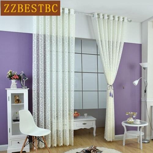 Custom-made European luxury lace tulle curtains Living Room High - grade embroidery Voile Curtain for Bedroom/kitchen 3 colors