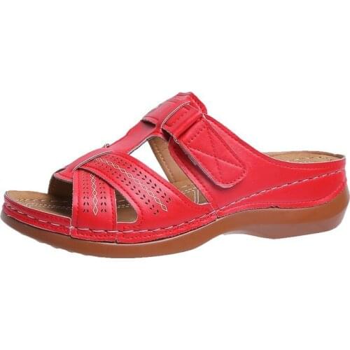 Larged-Sized 43 Women Platform Heel 5CM Comfortable Wedges Slippers Summer Sandals Ladies Shoes Beach Rome Sandalias Slides