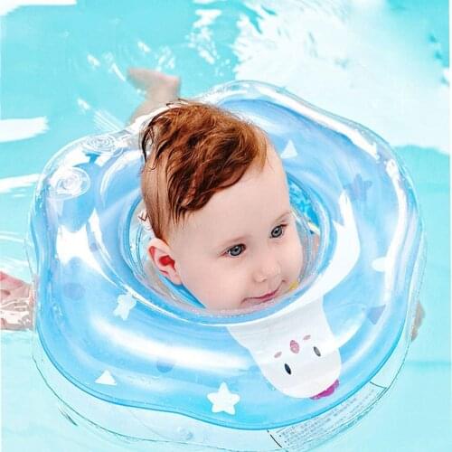 LazyChild 0-12M Newborn Baby Swimming Accessorie Neck Ring Tube Safety Infant Float Circle for Bathing Cartoon Inflatable Water