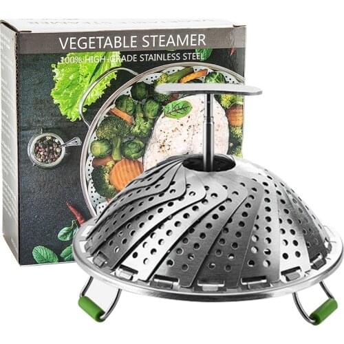 11 Inch 9 Inch Stainless Steel Folding Steamer Basket Stainless Steel Telescopic Steamer Steamer Steamed Vegetable Fish