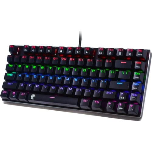 Z-88 Compact Small Mechanical Keyboard LED Rainbow Backlight USB Wired Clicky Switch Gaming Keyboard