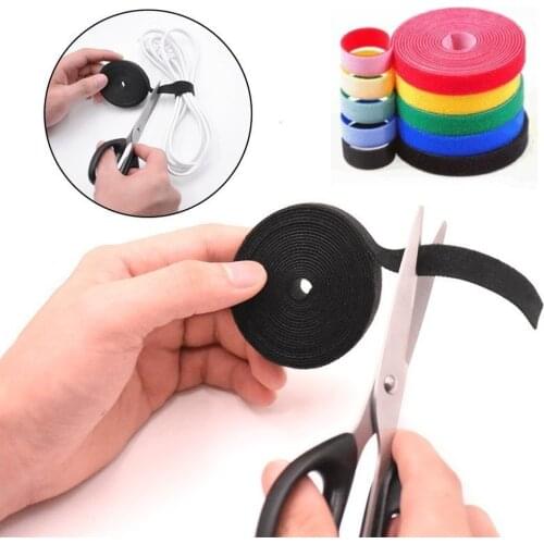 1.5 Meters Length Cable Ties Power Wire Loop Tape Multifunction Polyester PP Straps Fastener Reusable Tape Cable Organizer