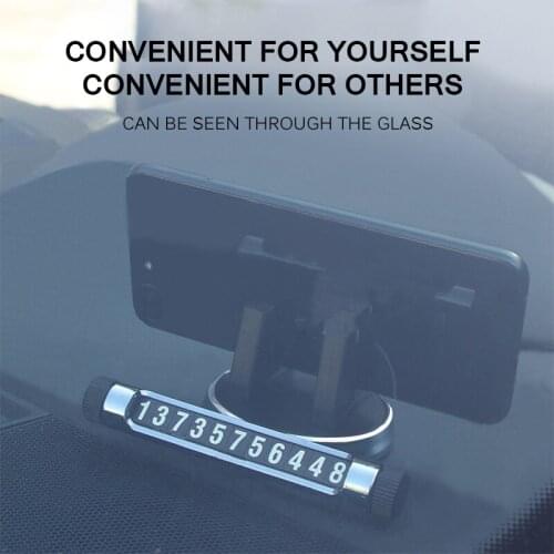 2 In 1 Multifunctional Non-Slip Mat Silicone Mount Phone Holder Pad Temporary Parking Number For Xiaomi Mobile Stand Bracket