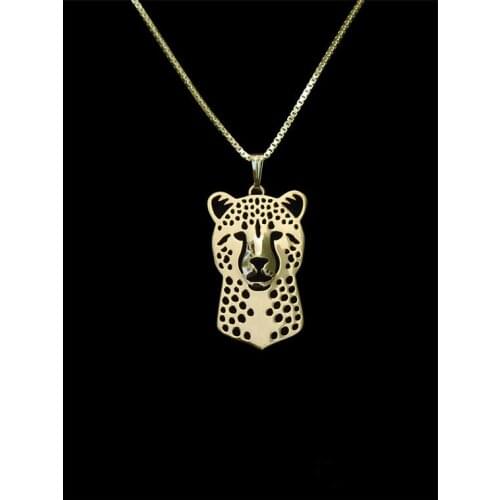 Trendy high quality Cheetah dog pendant necklace women gold silver plated statement necklace men cs go collares