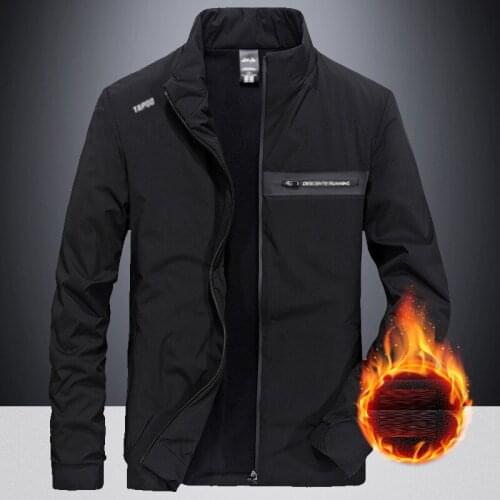 2020 Autumn Winter Jacket Men Stand Collar Big Size Zipper outfit Businessman Classic Casual Jackets Plain color Tactical Jacket