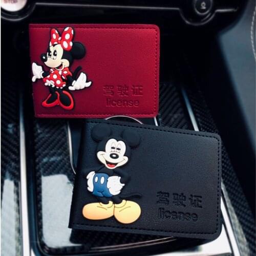 Disney Mickey cartoon cute drivers license motor vehicle driving license package soft cover unisex driving license card cover
