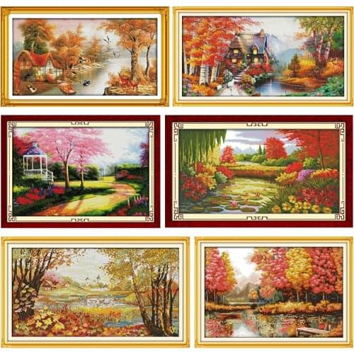 Golden Time Embroidery Cross Stitch Kit Stamped Pattern Counted 11CT 14CT Printed Canvas Gift Handmade Needlework Decoration Set