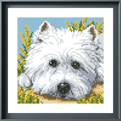 Little doggy cross stitch kit small pattern package 18ct 14ct 11ct cloth cotton thread embroidery DIY handmade needlework
