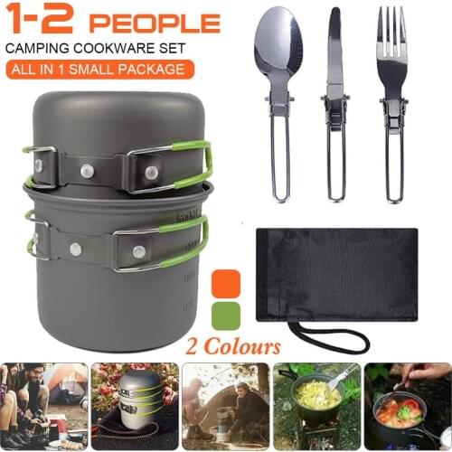 Ultralight Aluminum Alloy Camping Cookware Utensils outdoor tableware set Hiking Travelling Picnic Backpacking Tableware Pot