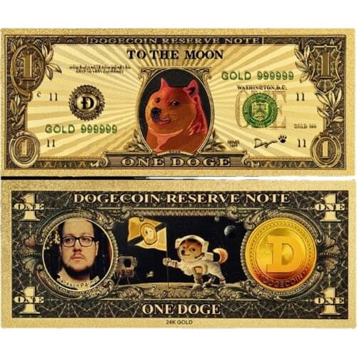 NEW 24K Goldleaf Dogecoin Dollar Doge Cute Coin Dog Souvenir,Collection,Gifts Craft Game Coins Collectibles