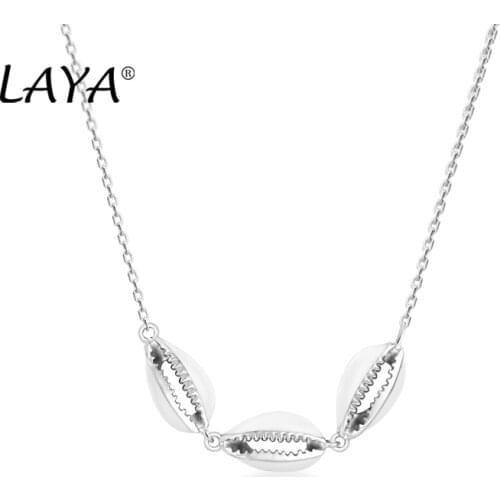Laya 925 Sterling Silver New Style Design Conch White Enamel Necklace For Women Wedding Party Fashion Luxury Jewelry 2021 Trend