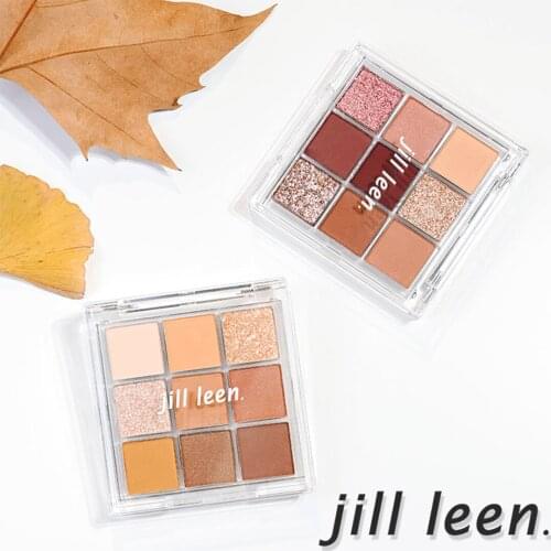 JILL LEEN 9 Color Eyeshadow Palette Frosted Texture Rich Color High Quality Lasting Earth Color Eyeshadow Palette Eyes Makeup