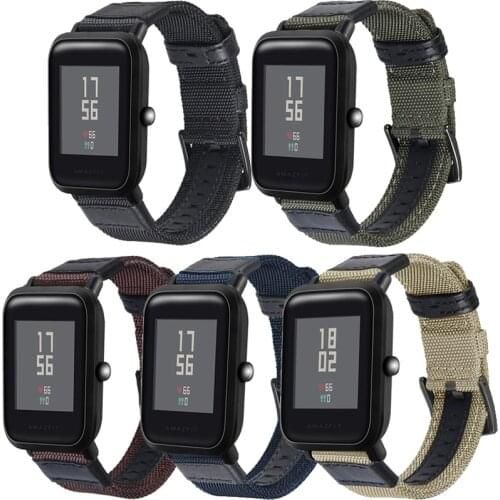 20mm Woven Nylon Watch Band Strap For Huami Amazfit Bip U S lite Smart Watch Replacement Sport Wristband for GTS 2 GTR 42mm Neo