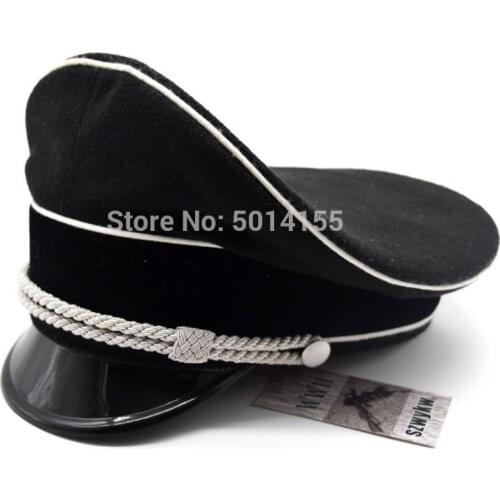 Replica WW2 German Elite Officers Wool Visor Hat Sweat Ring Made Leather