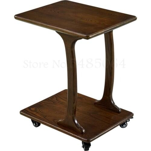 Solid Wood Removable Small Coffee Table Simple Side Table Nordic Small Tea Table Bedroom Bedside Table With Wheel Sofa Side