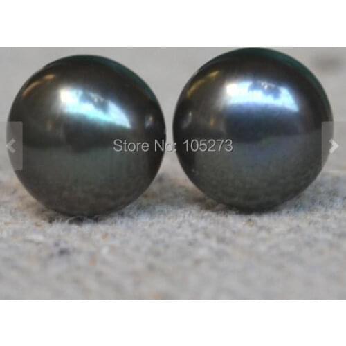 Perfect Pearl Earrings Black Color AAA 8.5MM Freshwater Pearl Stud Earrings Wedding Bridesmaid Jewelry S925 Silvers Jewelry